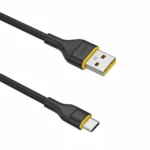 Airox CB-10 black USB-A to Type-C charging cable with yellow accented connectors.