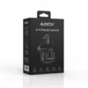 Black Airox E-14 Popup Earbuds retail box. Open charging case displays wireless earbuds, one lifted.