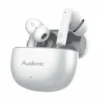 White Audionic Airbuds 495 TWS earbuds in their open charging case.