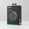 Audionic Tesla T10 10000mAh power bank retail packaging. Black box displays the black power bank with '100' battery percentage.