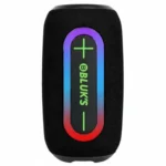 Bluks BX-193 Beat Max powerful sound Bluetooth speaker, black with gradient LED light, Bluks logo, plus/minus symbols.