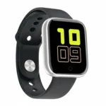 D20 Bluetooth Smart Band with black strap, silver frame, displaying 10:09. Health fitness tracker.