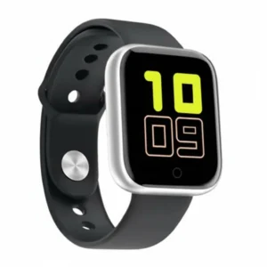 D20 Bluetooth Smart Band with black strap, silver frame, displaying 10:09. Health fitness tracker.