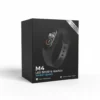 Black M4 LED Sports Watch Smart Band retail box showing premium fitness tracker, heart rate monitor, and activity tracking.