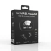 Black Mars MB-10 Wireless Earbuds retail box showing charging case, earbuds, Bluetooth, IPX8, and 30-hour playtime features.