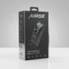 Black AIROX PB08 20000mAh 22.5W power bank retail packaging, showing product image with digital display and integrated cables.